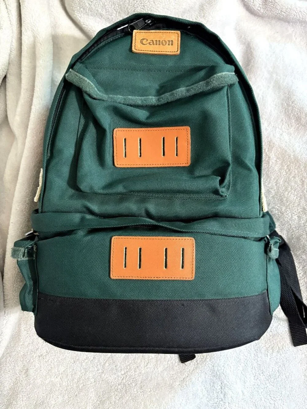 Vintage Canon Professional Photographer Camera Backpack Forest Green Canvas 1
